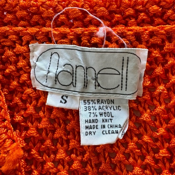 Vintage Nannell Hand Knit Wool Acrylic Blend V-Neck Sweater - Picture 4 of 6